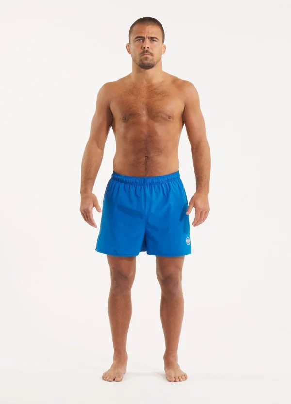 Pitbull Sports Shorts Performance Pro Plus Small Logo Ii Blue 2 Man wearing 'Pitbull Sports Shorts Performance Pro Plus Small Logo II'