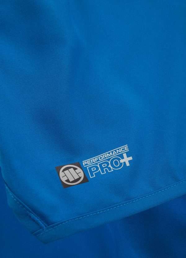 Pitbull Sports Shorts Performance Pro Plus Small Logo Ii Blue 7 Men's Pitbull Sports Shorts Performance Pro Plus Small Logo II in action highlighting comfort and flexibility
