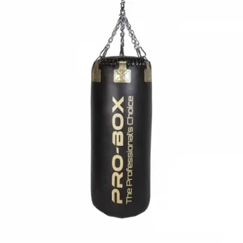 Closeup of a Pro-Box Champ Leather Hybrid Jumbo Punch Bag with Chain