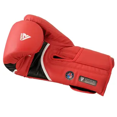 RDX Boxing Gloves Aura Plus T-17 in red and black color