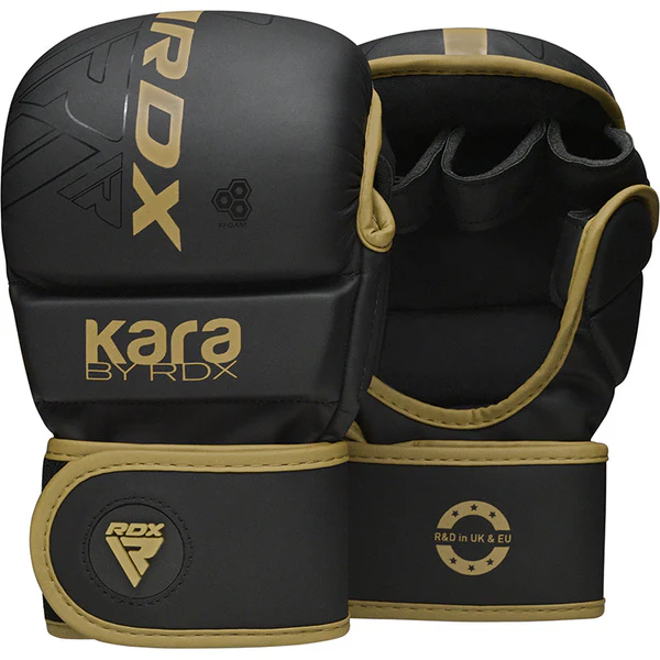 RDX F6 Kara MMA Grappling Gloves in black and red colors