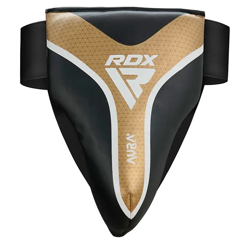 RDX Groin Guard Aura Plus T-17 in black and silver colors