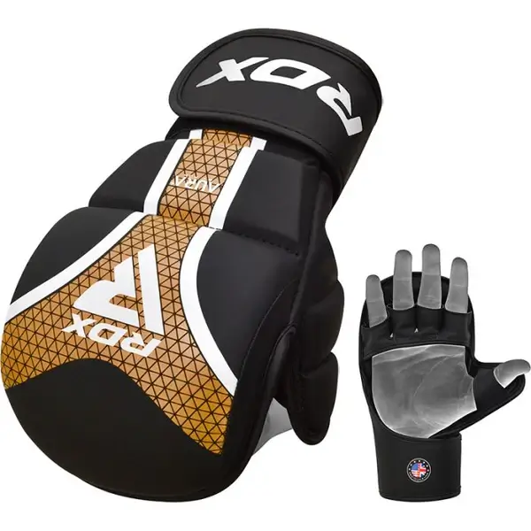 Close-up view of RDX MMA Gloves Shooter Aura Plus T-17