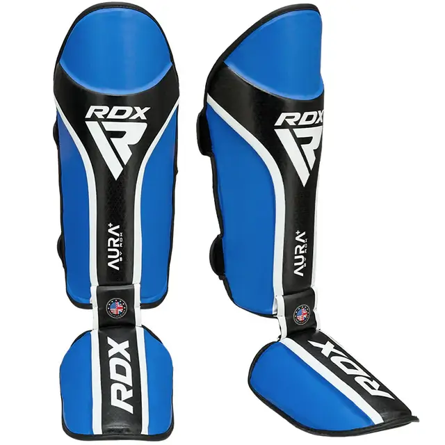 RDX Shin Guards Aura Plus T-17 on white background