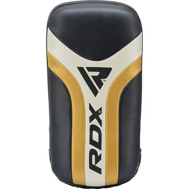 RDX T-17 Aura Plus Kick Pads in an action boxing scene