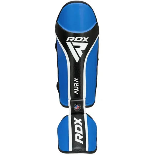 RDX Shin Guards Aura Plus T-17 in use during a match