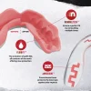 Safejawz Extro Series Fangz Mouth Guard White Pink 1 A protective 'Safejawz Extro Series Fangz Mouth Guard' designed for impact sports