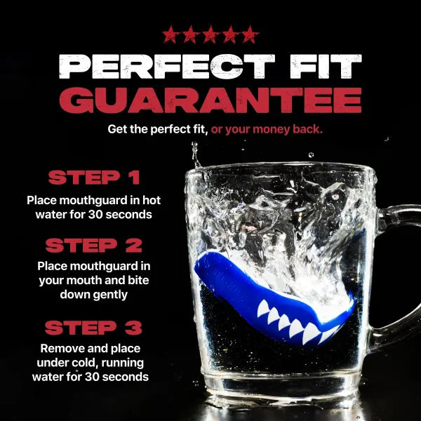Safejawz Extro Series Shark Mouth Guard Blue White 3 Image of Safejawz Extro Series Shark Mouth Guard for sports safety