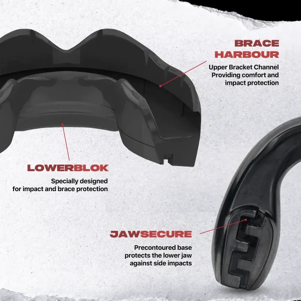 Image of Safejawz Ortho Series Fangz Mouthguard specifically designed for people with braces