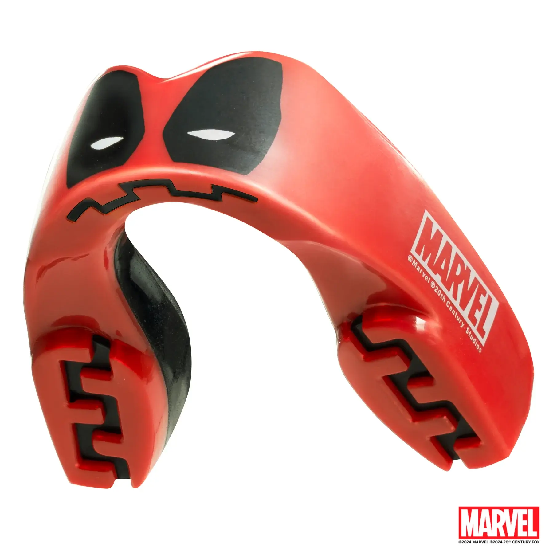 A visually striking Safejawz x Marvel Deadpool Mouthguard.