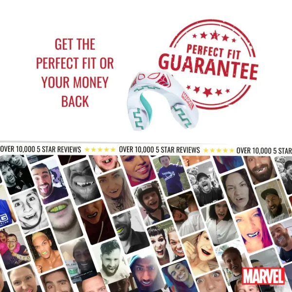 Safejawz X Marvel Spider Gwen Mouthguard White 5 A unique Safejawz x Marvel Spider-Gwen Mouthguard designed for uncompromising protection