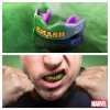 Safejawz X Marvel The Hulk Mouthguard Green 3 Safejawz x Marvel The Hulk Mouthguard, a protective sports accessory for teeth and gums.