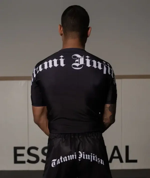 Athlete wearing the Tatami Fightwear Gothic Grappling Shorts.