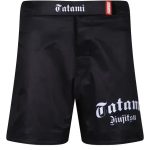 Athlete wearing Tatami Fightwear Gothic Grappling Shorts for mixed martial arts training.