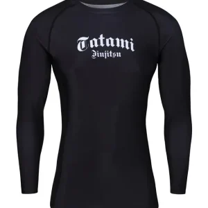 Athlete wearing the stylish 'Tatami Fightwear Gothic Rashguard' for extreme sports training.