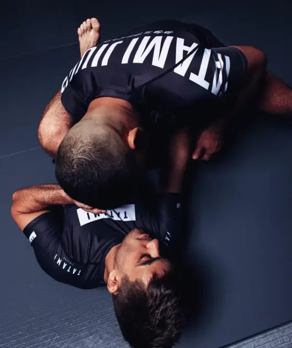 Athlete wearing Tatami Fightwear Impact Rashguard for martial arts training