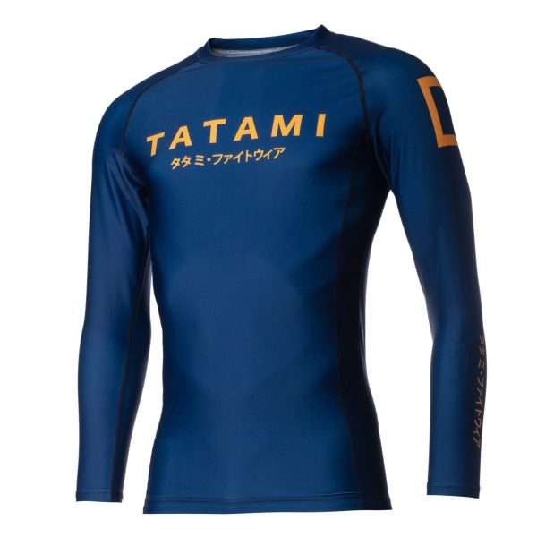 Tatami Fightwear Katakana Longsleeve Rashguard Navy 3 Tatami Fightwear Katakana Longsleeve Rashguard - Navy in Navy — back view