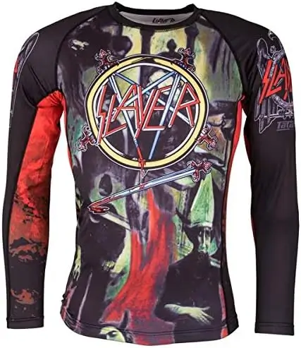 Tatami Fightwear Slayer Reign In Blood Rashguard Athlete wearing Tatami Fightwear Slayer Reign In Blood Rashguard for martial arts training.
