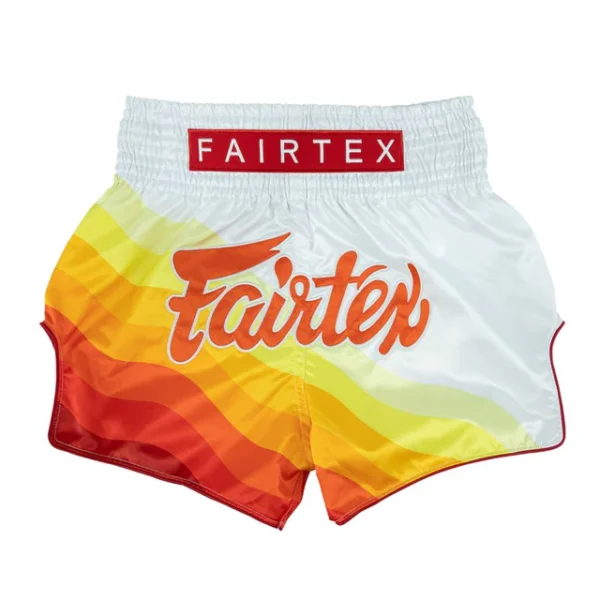 Fairtex BS1932 Spectrum Muay Thai Shorts in White/Orange - product image