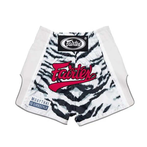 Fairtex Kids Muay Thai Shorts Tiger BSK2103 Fairtex Kids Muay Thai Shorts Tiger BSK2103 in White - product image