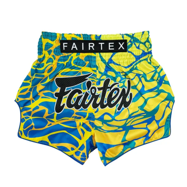 Fairtex Magma Muay Thai Shorts in Yellow/Blue - product image