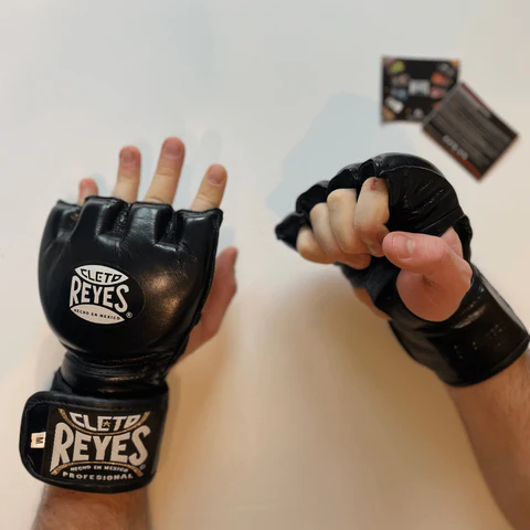 Cleto Reyes Black Mamba Mma Fight Grappling Gloves Black 2 Cleto Reyes Black Mamba MMA Fight/Grappling Gloves - Black in Black — front angle