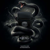 Cleto Reyes Black Mamba MMA Training Gloves - Black in Black — logo close‑up