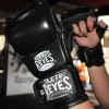 Cleto Reyes Black Mamba MMA Training Gloves - Black in Black — logo close‑up