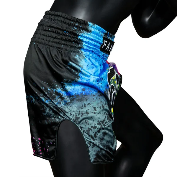 Fairtex Acid Jazz Muay Thai Shorts - Black in Black — flat lay