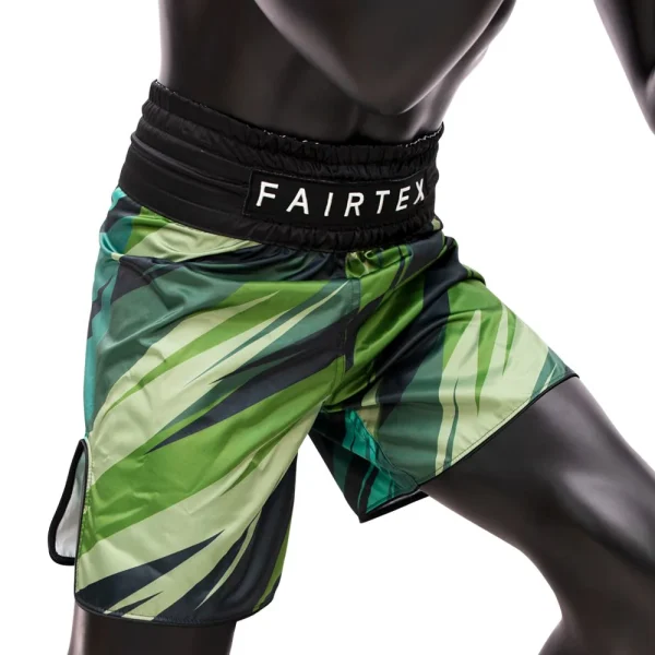 Fairtex Boxing Shorts Two-Tone BT2007 - Green in Green — back view