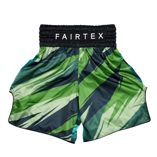 Fairtex Boxing Shorts Two-Tone BT2007 - Green in Green — back view