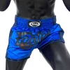Fairtex BS1702 Muay Thai Shorts - Blue in Blue — studio shot