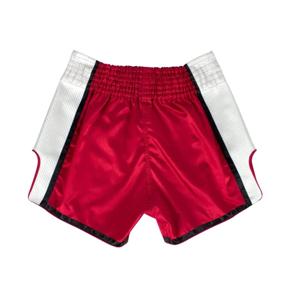 Fairtex BS1704 Muay Thai Shorts - Red/White in Red/White — side profile