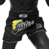 Fairtex BS1708 Muay Thai Shorts - Black in Black — sleeve detail