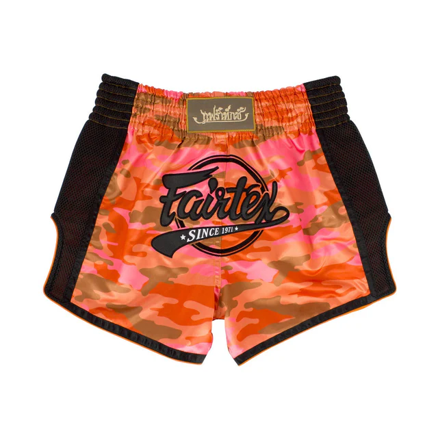 Fairtex BS1711 Camo Muay Thai Shorts in Orange - product image