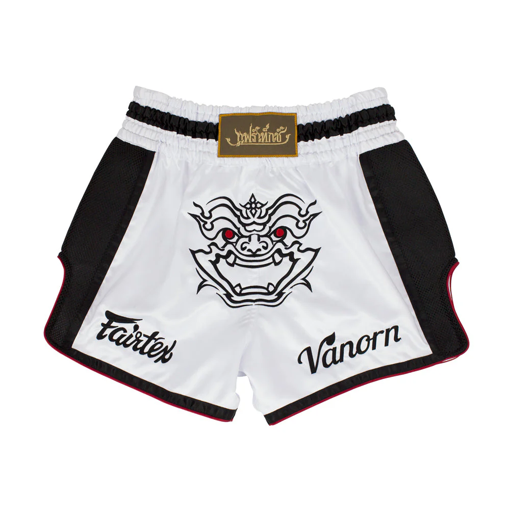 Fairtex BS1712 Vanorn Muay Thai Shorts Fairtex BS1712 Vanorn Muay Thai Shorts in White/Black - product image