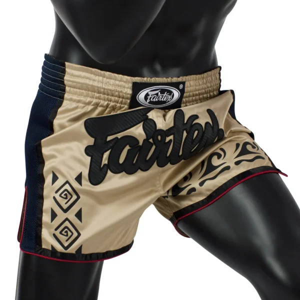 Fairtex BS1713 Muay Thai Shorts - Khaki in Khaki — sleeve detail