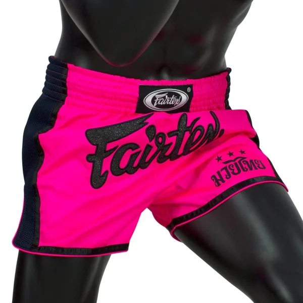 Fairtex BS1714 Muay Thai Shorts - Pink in Pink — back view