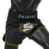 Fairtex BS1903 Muay Thai Shorts - Black in Black — three‑quarter angle