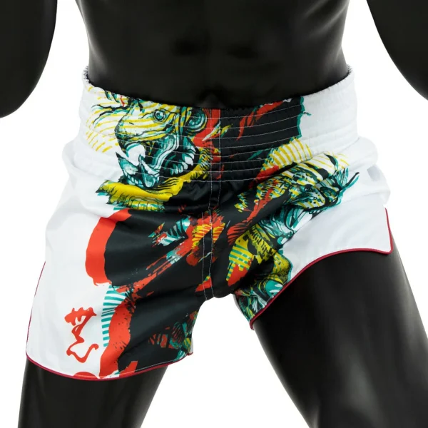 Fairtex Bs1908 Satoru Muay Thai Shorts White 3 Fairtex BS1908 Satoru Muay Thai Shorts - White in White — logo close‑up