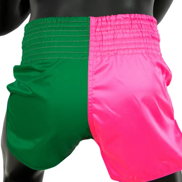 Fairtex BS1911 2-Tone Muay Thai Shorts - Pink/Green in Pink/Green — on‑body look