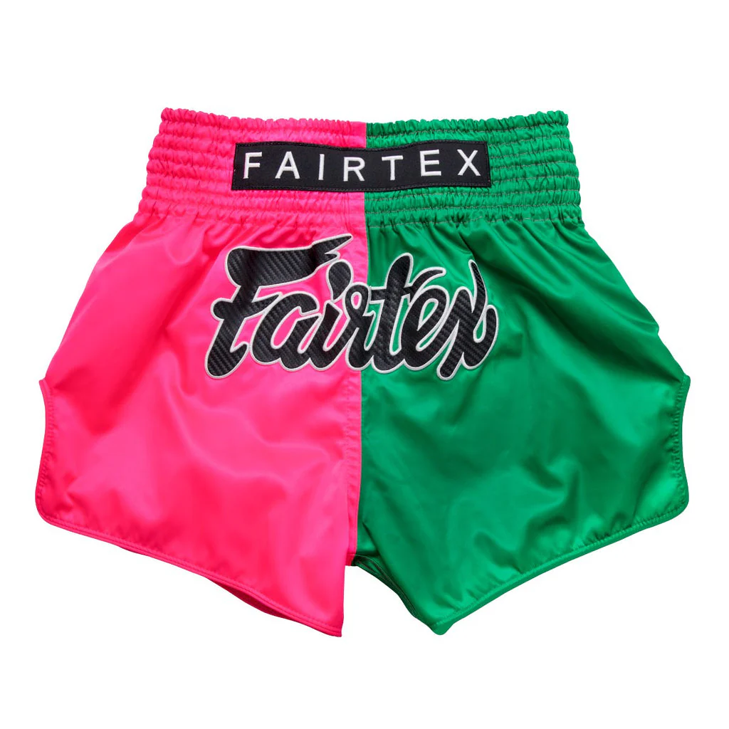 Fairtex BS1911 2-Tone Muay Thai Shorts in Pink/Green - product image