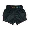Fairtex BS1912 Kabuki Muay Thai Shorts - Black in Black — front view