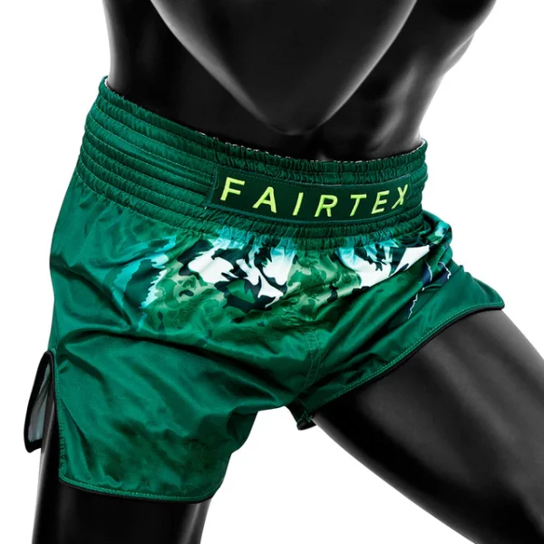 Fairtex BS1913 Tonna Muay Thai Shorts - Green in Green — studio shot