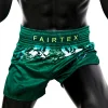 Fairtex BS1913 Tonna Muay Thai Shorts - Green in Green — three‑quarter angle