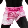 Fairtex BS1914 Alma Muay Thai Shorts - Pink/White in Pink/White — folded layout