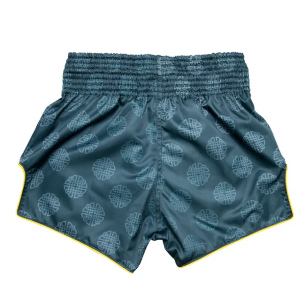 Fairtex BS1915 Clubber Muay Thai Shorts - Green/Blue in Green/Blue — detail shot