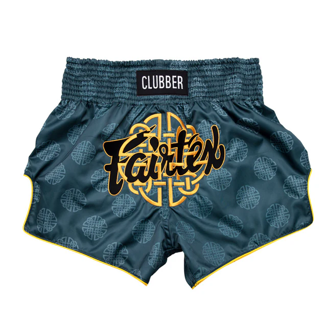 Fairtex BS1915 Clubber Muay Thai Shorts Fairtex BS1915 Clubber Muay Thai Shorts in Green/Blue - product image