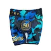 Fairtex BS1916 Golden Jubilee Luster Muay Thai Shorts - Blue in Blue — folded layout