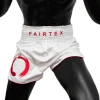 Fairtex BS1918 Enso Muay Thai Shorts - White in White — front angle